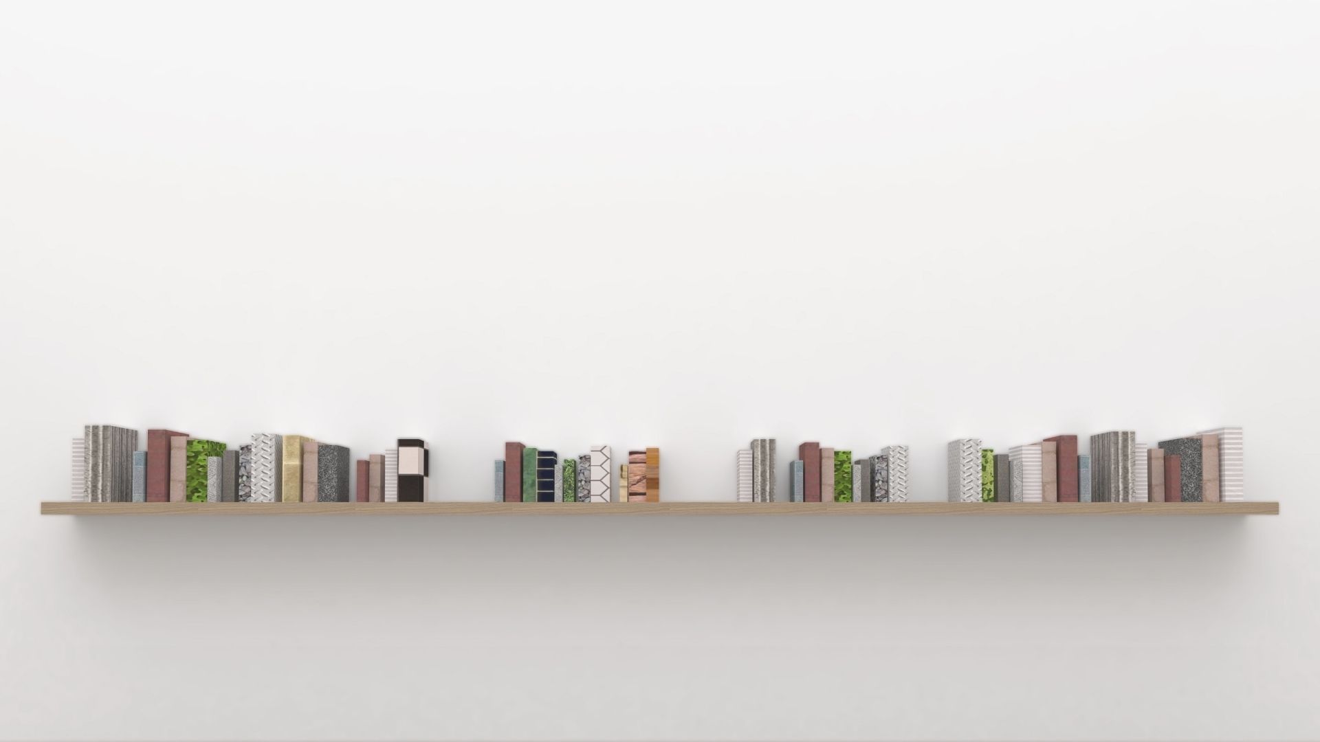 横長の本棚とカラフルな本